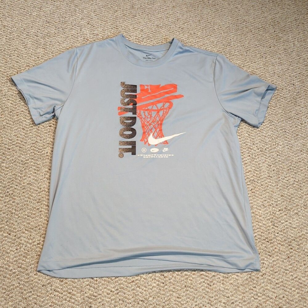 Nike Dri-FIT Just Do It T Shirt Mens XL Gray Basketball Logo Athletic Gym
